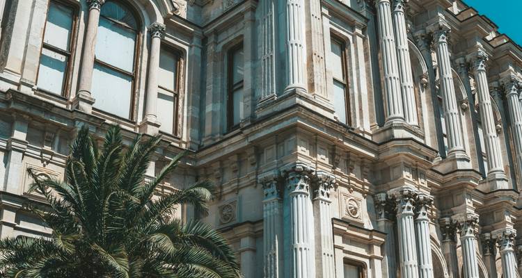 Architectural details of a historical building.
