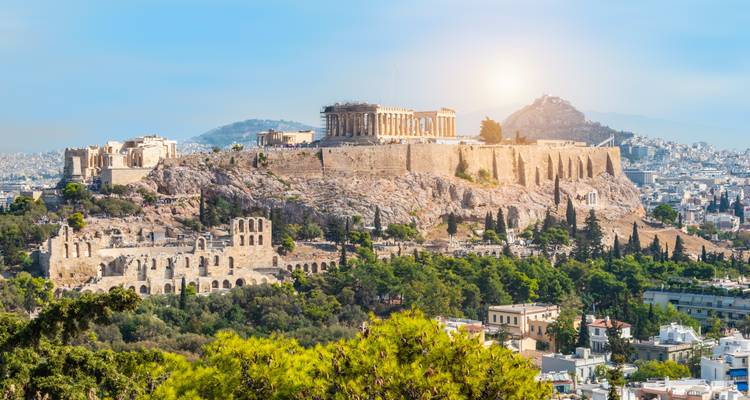 Panoramic view of the Acropolis in Athens.