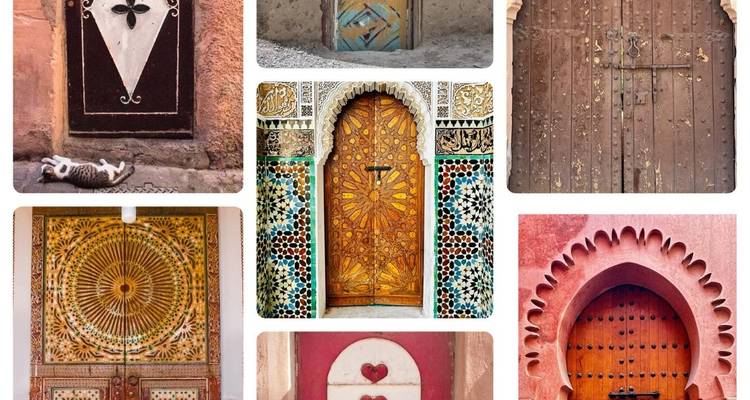 Collage de diverses portes au design orné.