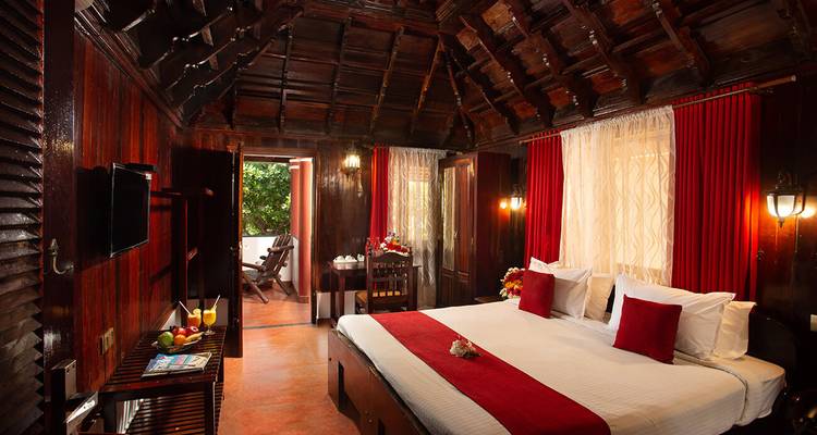 Rustic wooden room with traditional decor.