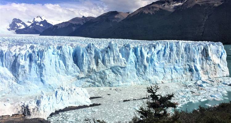 The stunning Perito Moreno Glacier with jagged ice walls.
