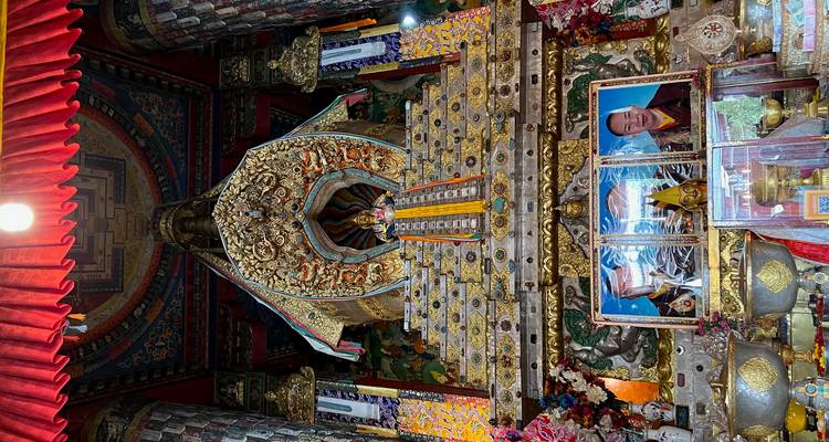 Intricate altar with golden decorations.