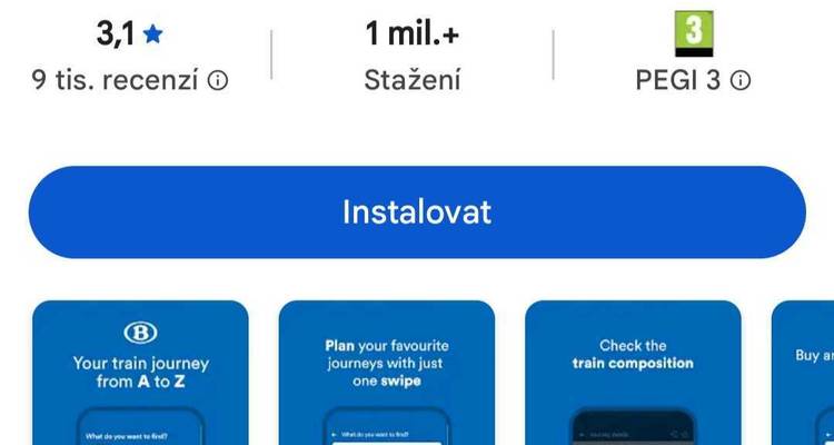 Screenshot of app store with details and app icons.