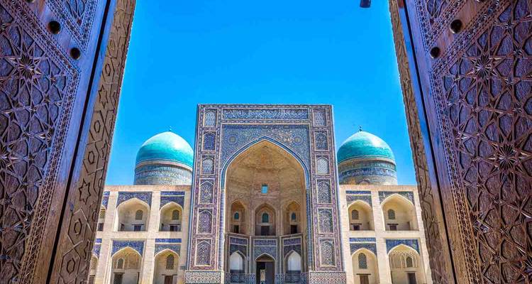 Beautifully framed view of historic building with domes.