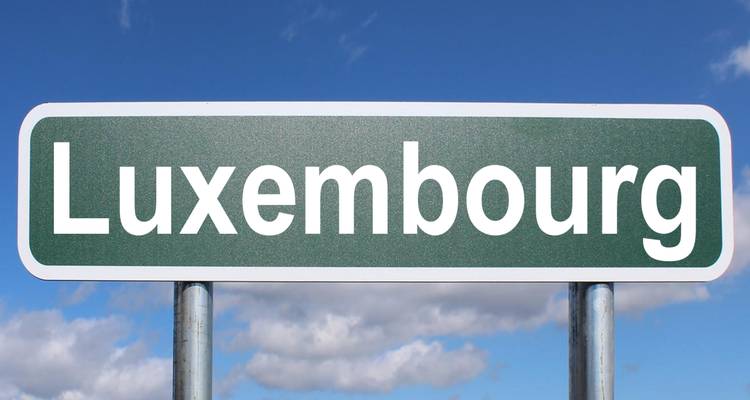 Road sign reading Luxembourg.