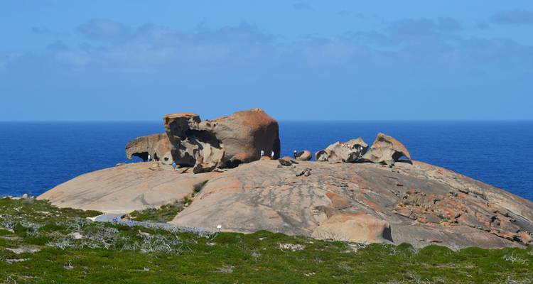 Unique rock formations near the sea on Kangaroo Island in Australia.