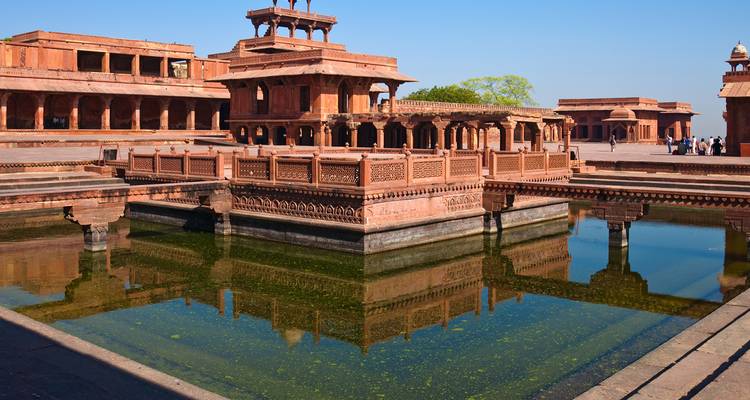 Historical complex with a reflecting pool.
