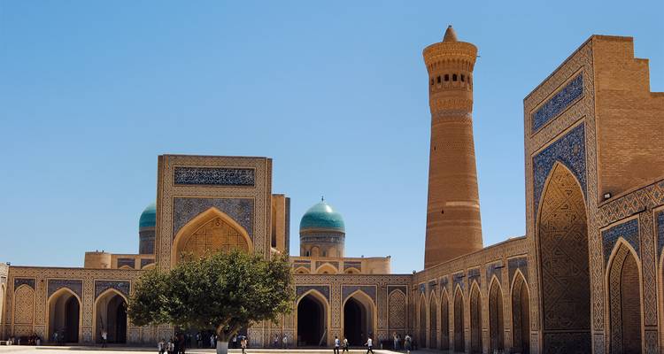 Une vue à couper le souffle d'un complexe historique avec de magnifiques minarets.