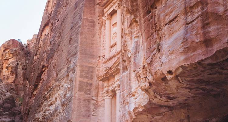 View of the Treasury at Petra in Jordan.