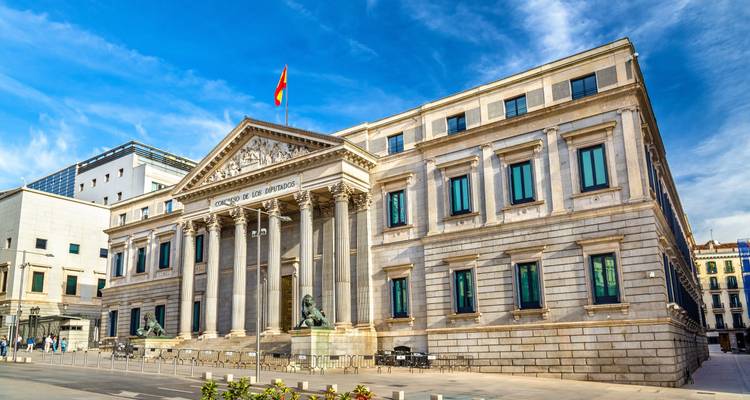 Spanish Congress of Deputies building in Madrid.