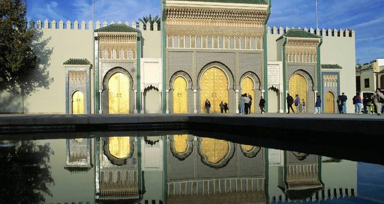 Royal Palace in Fes with reflection in water