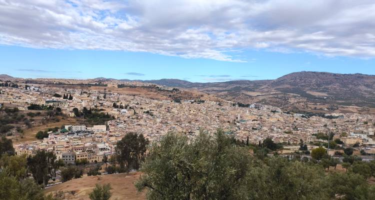 Vue panoramique de la ville de Fès avec le paysage environnant