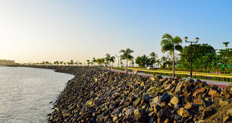 Paseo marítimo con costa rocosa y sendero