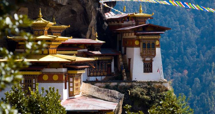 A monastery built into the mountainside.