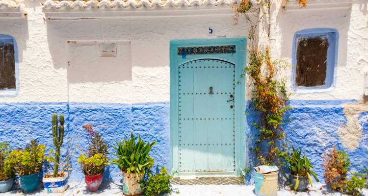 Une porte rustique avec des plantes dans un environnement méditerranéen.