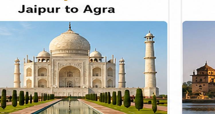 Itinerary-Folie mit Taj-Mahal-Bild und umgebendem Itinerary-Text sowie Gestaltungselementen.