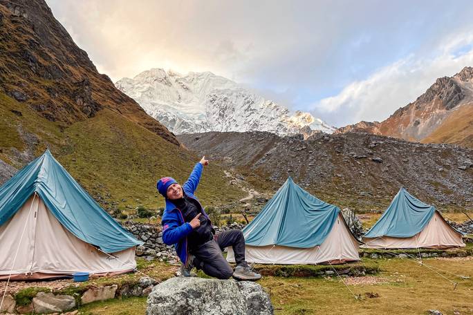 Wake up early for a sunrise view over the Salkantay range