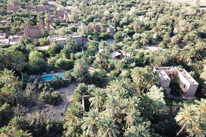 Aerial view of the lodge