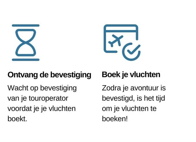 Ontvang de bevestiging & Boek je vluchten