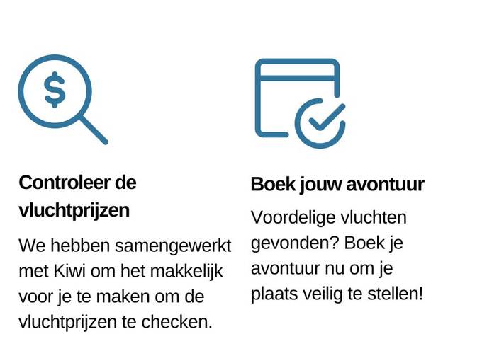 Controleer de vluchtprijzen & Boek jouw avontuur