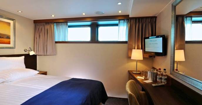 Typical Window Stateroom onboard a river cruise ship