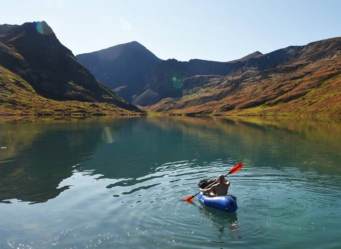 Kayaking on a lake