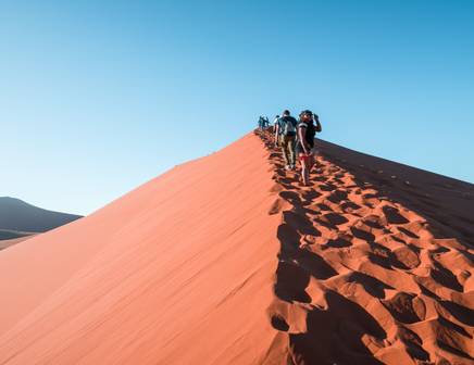 The bright orange sand dunes of Sossusvlei, Namibia