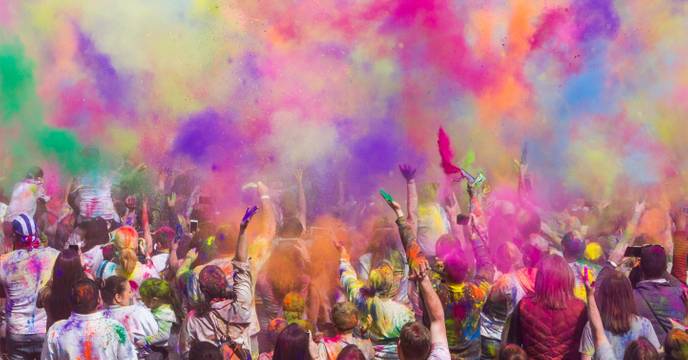 color fights at holi festivals