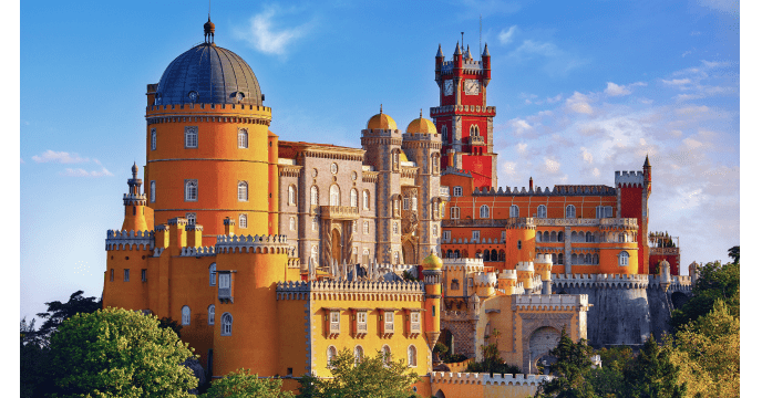 colorful palace of Pena in Sintra