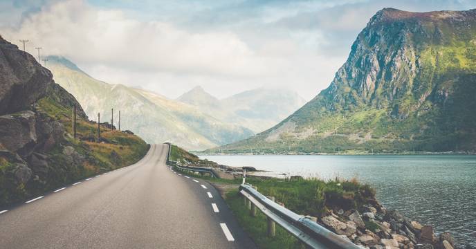 A scenic road in Norway