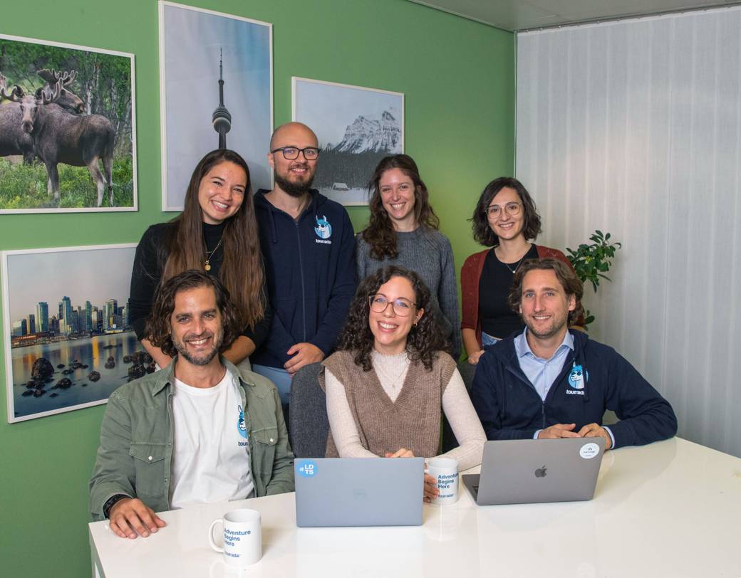 The Strategy & Growth team collaborating on projects together at TourRadar