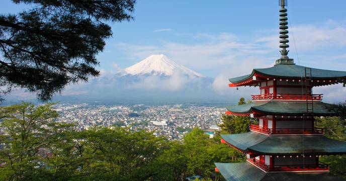 The Chureito Pagoda and Mount Fuji