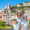 Family enjoying an Italian village