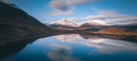 Lake with mountain as backdrop, Iceland