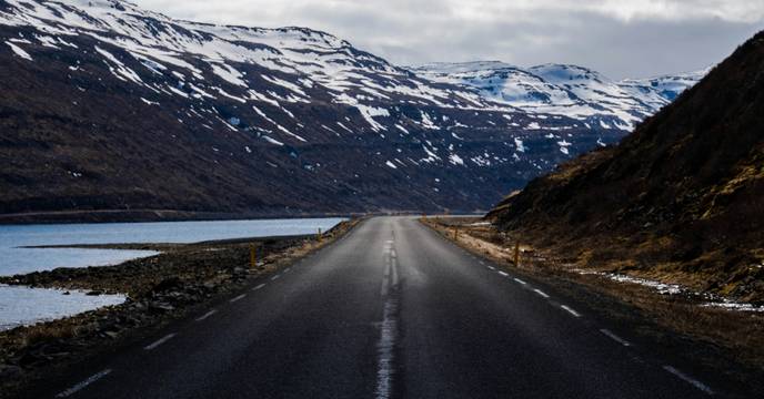 Scenic road in Westfjords