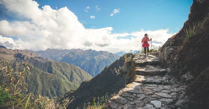 Person trekking the Inca Trail