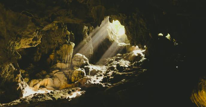 Sunlight in a cave