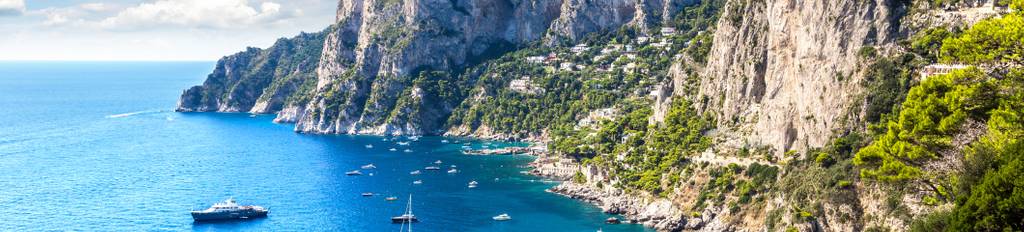 Panoramic view of the rugged Amalfi Coast