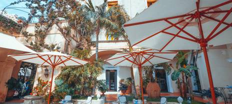 A cozy café in an Italian village