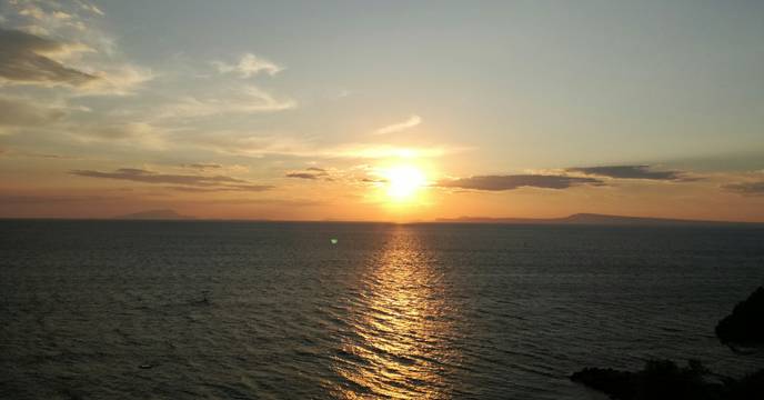 A picturesque sunset over the sea