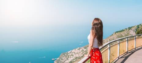Woman enjoying the view of the sea