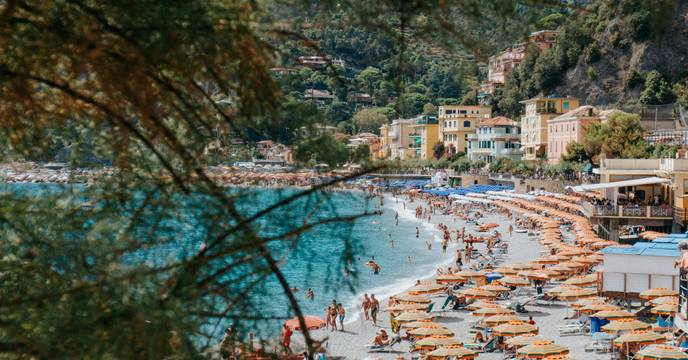 Lively beach at Monterosso al Mare