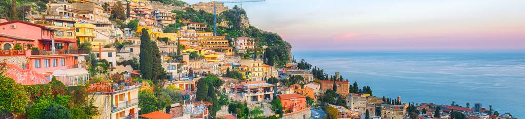 Colorful village along the coast in Italy