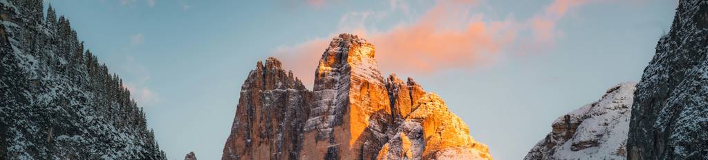 View of rugged peaks in the Dolomites