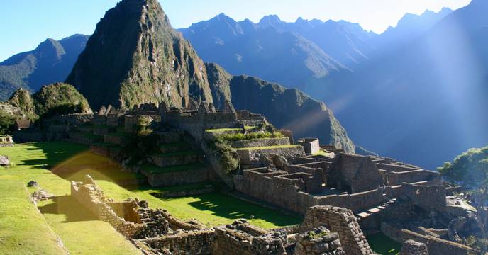 Sunny, clear skies over Machu Picchu
