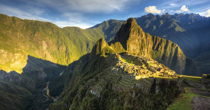 Sun and overcast over Machu Picchu