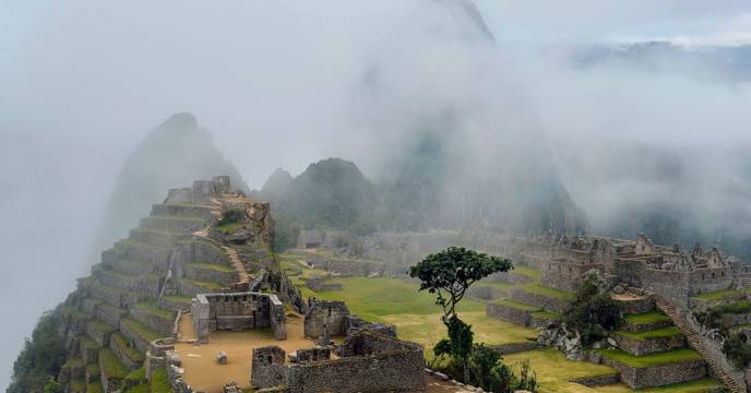 A mist morning at Machu Picchu