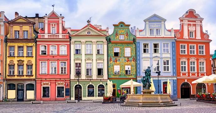 Colorful town houses in Poland