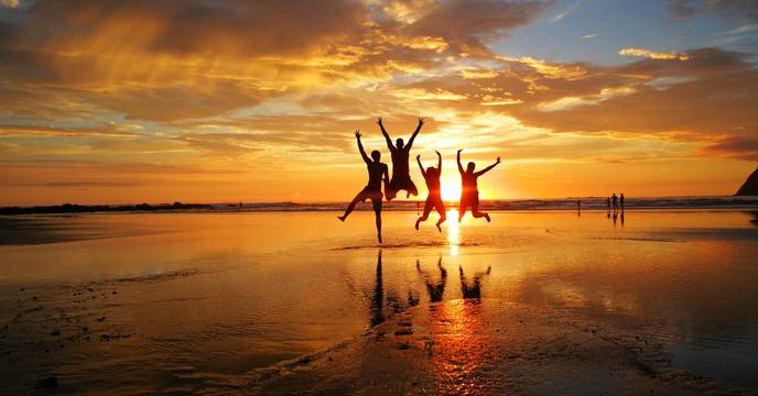 Friends enjoying the sunset
