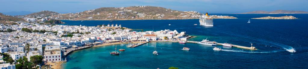 A whitewashed town in Greece